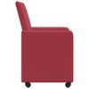 vidaXL Chaises de Salle &agrave; Manger avec Roues 2 pcs Rouge bordeaux