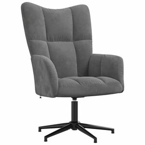 vidaXL Chaise de relaxation Gris fonc&eacute; Velours