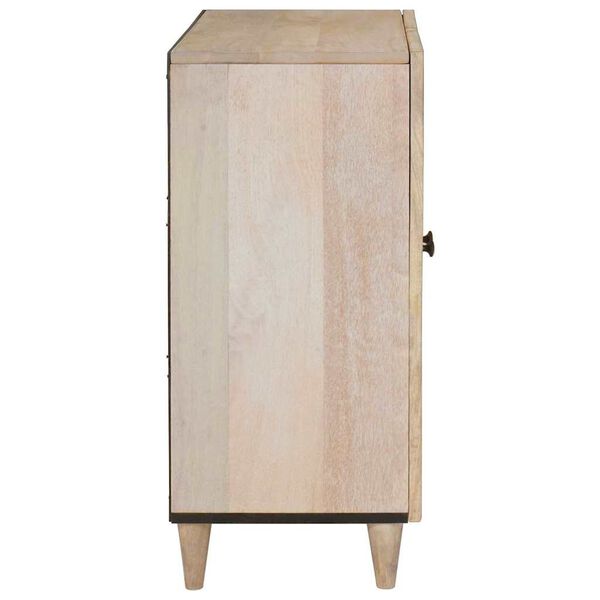 vidaXL Buffet avec porte Blanc 60 x 33 x 75 cm bois de manguier massif
