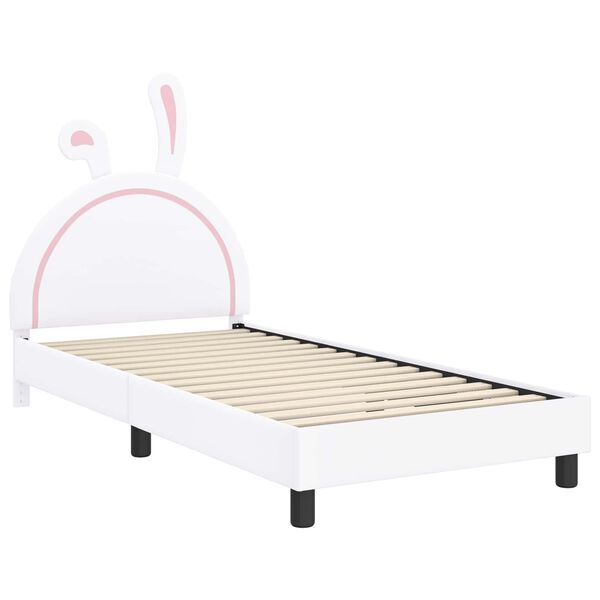 vidaXL Cadre de lit pour enfants avec t&ecirc;te de lit Blanc 90 x 200 cm PU
