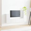 vidaXL Ensemble meuble TV 3 pcs Blanc brillant Bois d'ing&eacute;nierie