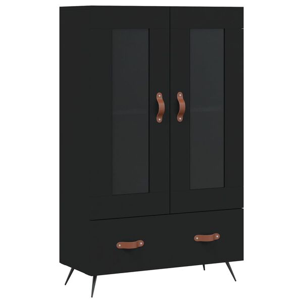 vidaXL Buffet haut noir 69,5x31x115 cm bois d'ing&eacute;nierie