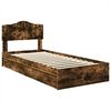 vidaXL Lit de Rangement Ch&ecirc;ne fum&eacute; 100 x 200 cm Bois d'ing&eacute;nierie