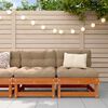 vidaXL Sofa de jardin milieu Pin massif Brun Cir&eacute;