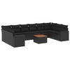vidaXL Salon de jardin 11 pcs avec coussins noir r&eacute;sine tress&eacute;e