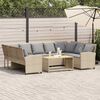 vidaXL Canap&eacute; de jardin avec coussins beige r&eacute;sine tress&eacute;e