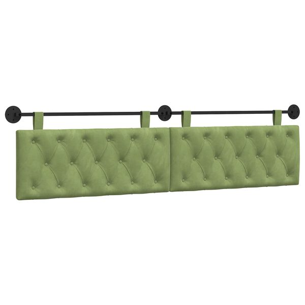vidaXL T&ecirc;te de lit suspendue Vert clair 210 x 55 x 7 cm Velours