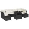 vidaXL Ensemble de canap&eacute; de jardin 8 pc Noir et Cr&egrave;me