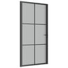 vidaXL Porte int&eacute;rieure 102,5x201,5 cm Noir Verre mat et aluminium