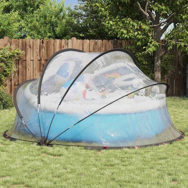 vidaXL D&ocirc;me de piscine Transparent 336 x 322 x 160 cm PVC