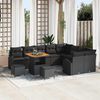 vidaXL Ensemble de canap&eacute; de jardin 12 pcs Noir Poly rotin