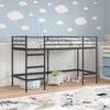 vidaXL Lit mezzanine pour enfants Noir 75 x 190 cm