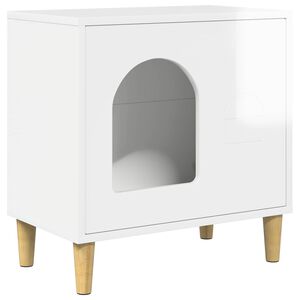 vidaXL Maison pour chat Blanc Brillant 51 x 30 x 52 cm
