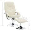 vidaXL Fauteuil inclinable avec repose-pied Blanc cr&egrave;me Similicuir