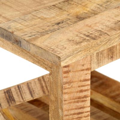 vidaXL Table d'appoint avec roues 40x40x42 cm Bois de manguier brut