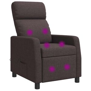 vidaXL Fauteuil de massage inclinable Marron fonc&eacute; Tissu