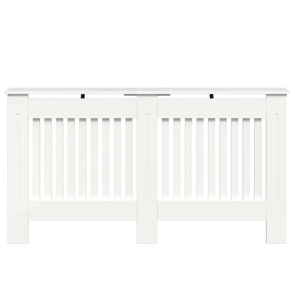 vidaXL Cache-Radiateur Blanc brillant 152 x 19 x 81,5 cm