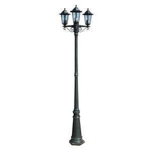 vidaXL Lampadaire de jardin 3 bras 215 cm Vert fonc&eacute;/Noir Aluminium