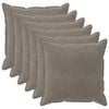 vidaXL Housse de coussin 6 pcs HOUTEN Gris clair 60 x 60 cm Velours