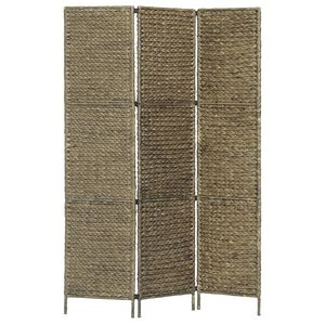 vidaXL Cloison de s&eacute;paration 3 panneaux Brun 116x160 cm Jacinthe d'eau