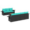 vidaXL Ensemble de canap&eacute; de jardin 8 pcs avec coussins noir r&eacute;sine tress&eacute;e
