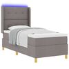 vidaXL Lit &agrave; ressorts avec matelas avec LED Taupe 90 x 190 cm tissu