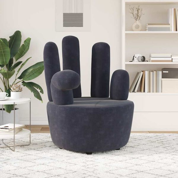 vidaXL Chaise en forme de main noir velours