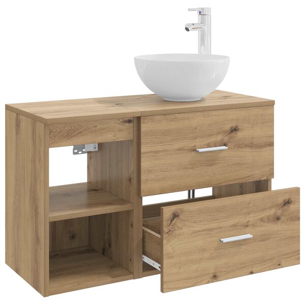 vidaXL Ensemble de mobilier de salle de bain 5 pcs Chêne fumé vidaXL Ensemble de mobilier de salle de bain 5 pcs Chêne fumé