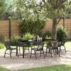 vidaXL Ensemble de salle &agrave; manger pour jardin 7 pcs Noir