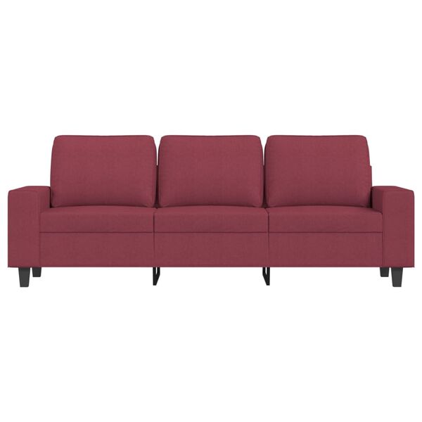 vidaXL Canap&eacute; &agrave; 3 places avec repose-pieds Rouge bordeaux 180 cm Tissu