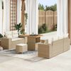 vidaXL Ensemble de canap&eacute; de jardin 8 pcs Beige et cr&egrave;me Poly Rattan