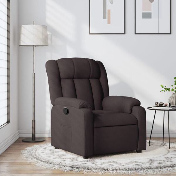 vidaXL Fauteuil inclinable Marron foncé Tissu