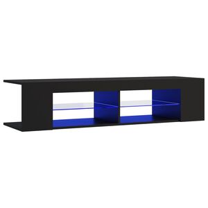 vidaXL Meuble TV avec lumi&egrave;res LED noir 135x39x30 cm