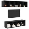 vidaXL Ensemble meuble TV 4 pcs Ch&ecirc;ne noir Bois d'ing&eacute;nierie