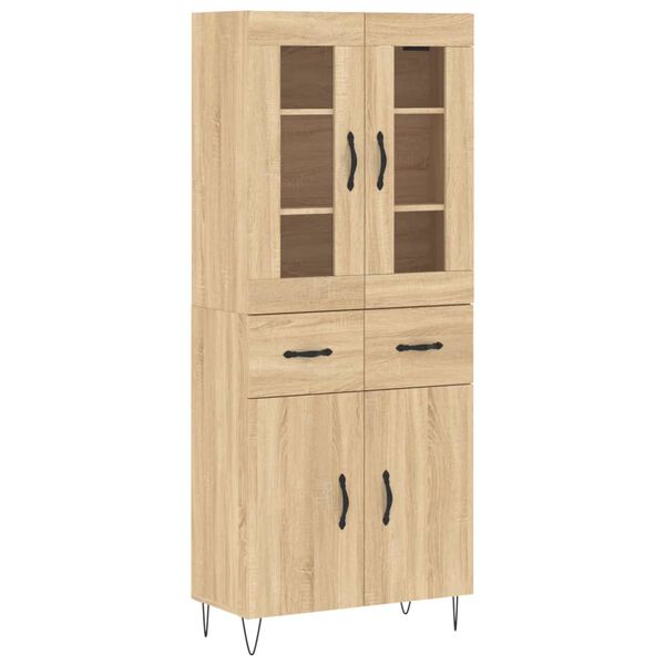 vidaXL Buffet haut Ch&ecirc;ne sonoma 69,5x34x180 cm Bois d'ing&eacute;nierie