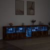 vidaXL Buffet avec lumi&egrave;res LED ch&ecirc;ne fum&eacute; 283x37x67 cm