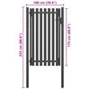 vidaXL Portail de clôture de jardin Acier 1x2,25 m Anthracite
