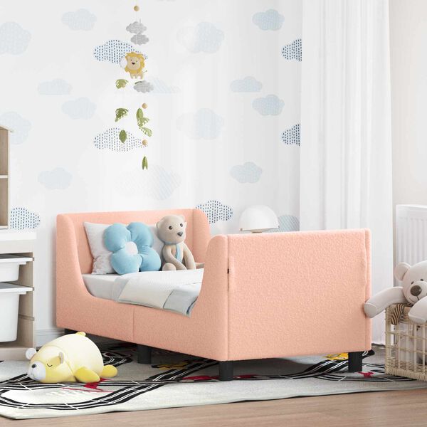 vidaXL Cadre de lit pour tout-petit avec tête de lit Rose 70 x 140 cm