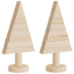 vidaXL Arbres de No&euml;l en bois pour d&eacute;coration 2 pcs 30 cm pin massif