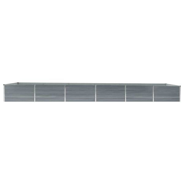 vidaXL Lit sur&eacute;lev&eacute; de jardin Acier galvanis&eacute; 480x80x45 cm Gris