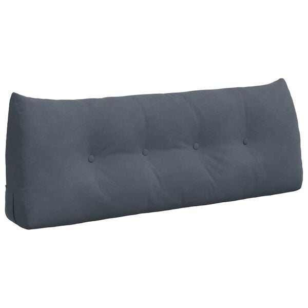 vidaXL Coussin de Dos Gris fonc&eacute; 120 x 24 x 50 cm Velours