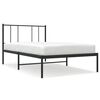 vidaXL Cadre de lit métal sans matelas avec tête de lit noir 80x200 cm