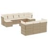 vidaXL Salon de jardin 11 pcs avec coussins beige r&eacute;sine tress&eacute;e