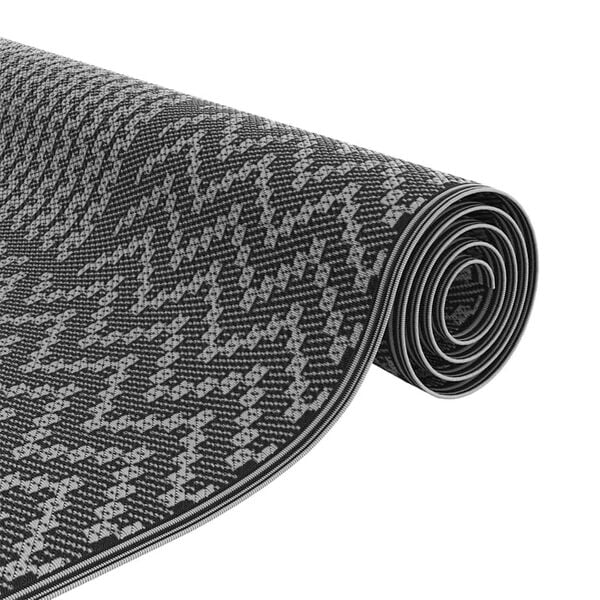 vidaXL Tapis d'extérieur Chevron ARAKIL Noir et gris 500 × 300 cm