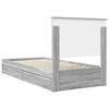 vidaXL Lit de Rangement Gris Sonoma 100 x 200 cm Bois d'ing&eacute;nierie