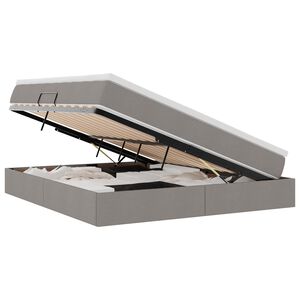 vidaXL Lit avec rangement et matelas Taupe 160 x 200 cm Polyester