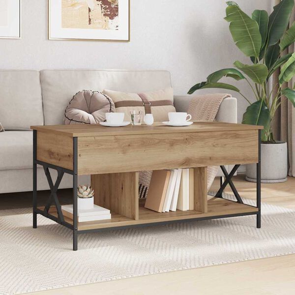 vidaXL Table basse Chêne artisanal 100 x 55 x 48,5 cm