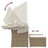 vidaXL Canap&eacute; de jardin 2 places avec auvent et tabourets beige rotin