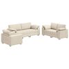 vidaXL Canap&eacute; 2 pc Beige Tissu en lin m&eacute;lang&eacute;