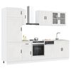 vidaXL Ensemble de 8 meubles de cuisine "Porto" en bois d'ing&eacute;nierie blanc brillant